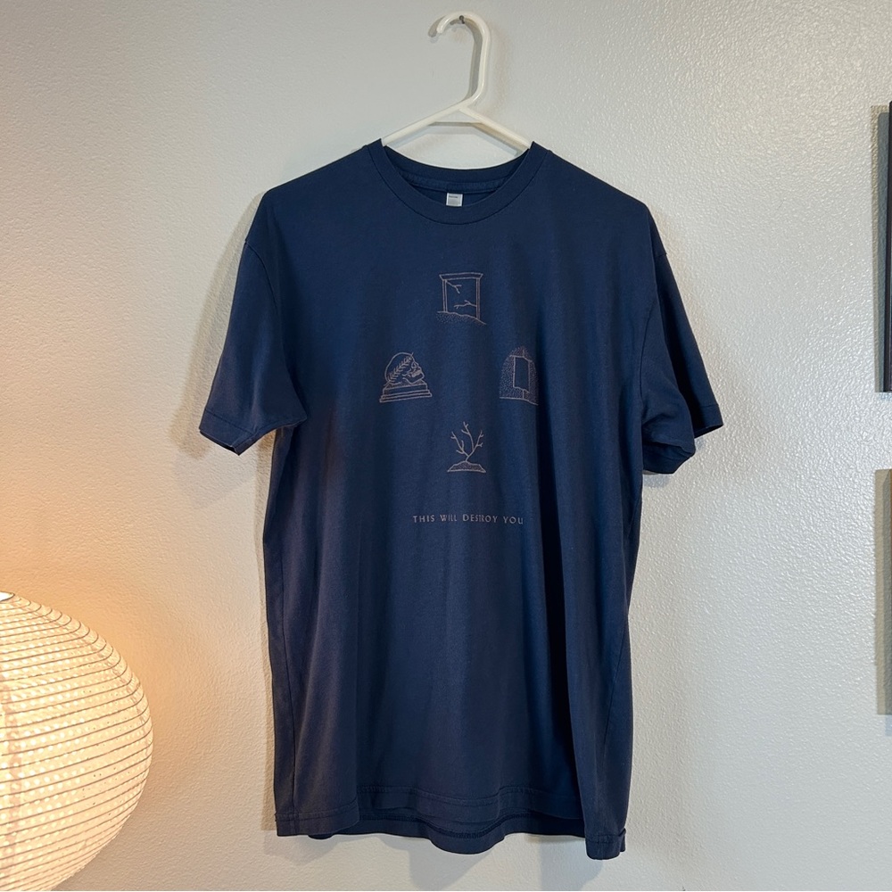 This Will Destroy You - Another Language navy blue graphic band tee L